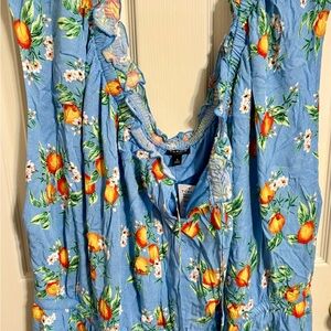 Torrid Blue Floral and Orange Dress